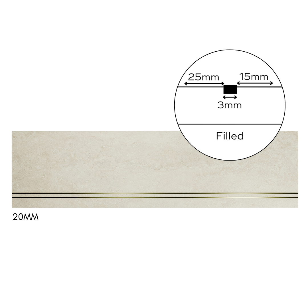 Bespoke Tile Step Fabrication - Mitre & Glued Profile (over 70mm lip height)