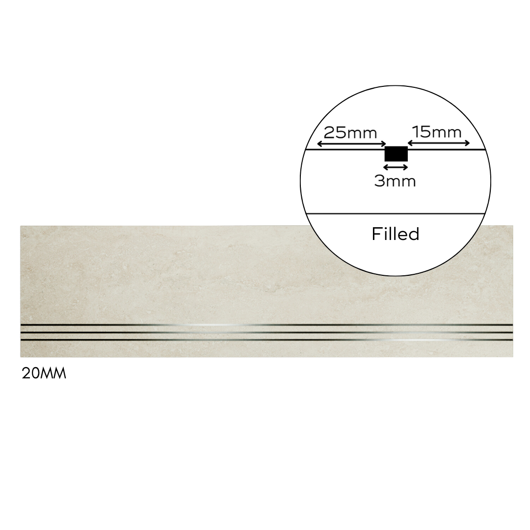 Bespoke Tile Step Fabrication - Mitre & Glued "Reinforced Mitre" Profile (over 70mm lip height)