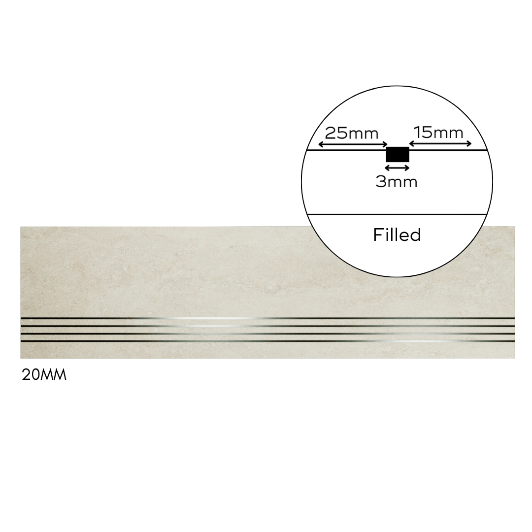 Bespoke Tile Step Fabrication - Half Bullnose