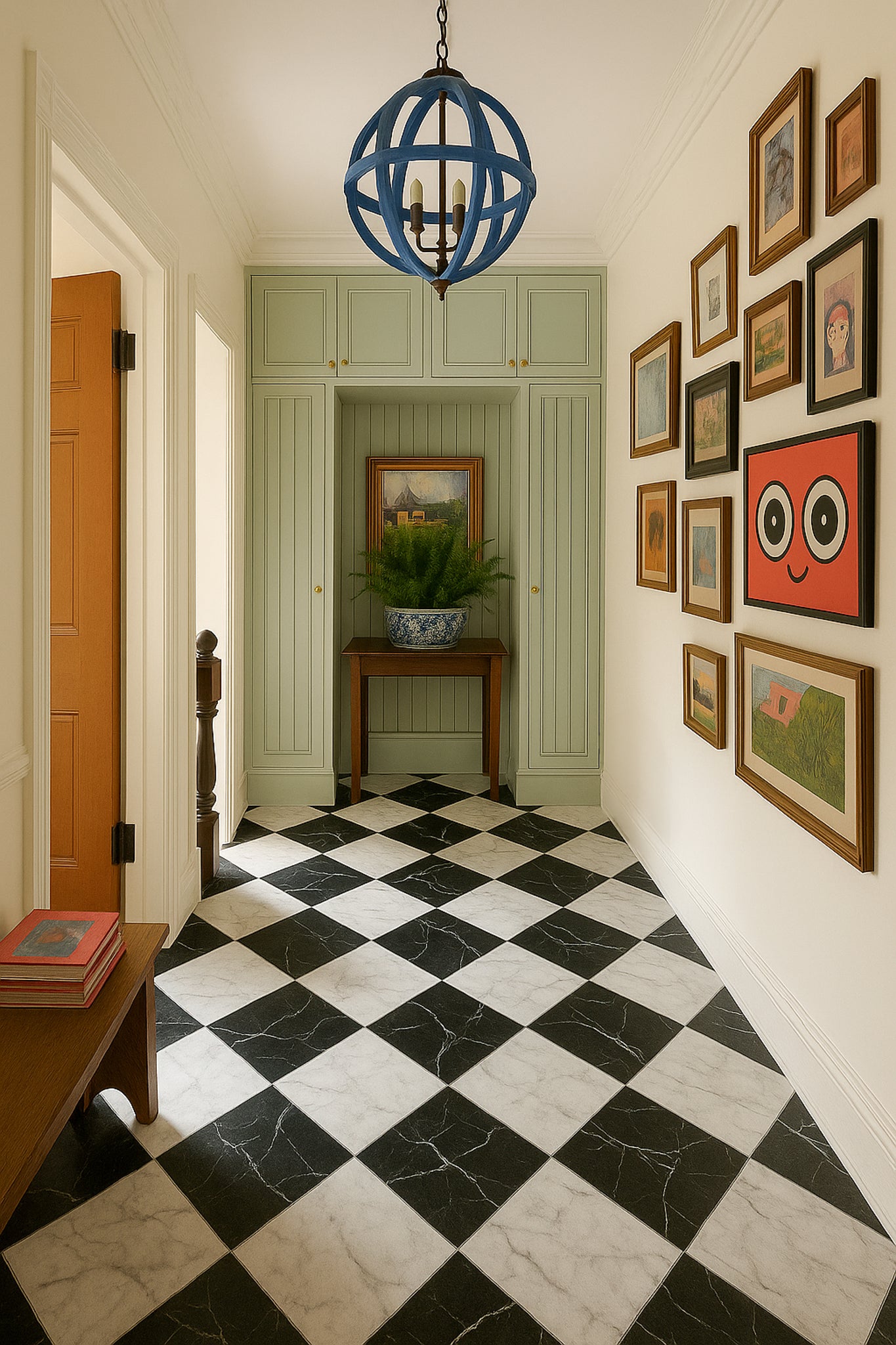 Black and White Porcelain Hallway Tile