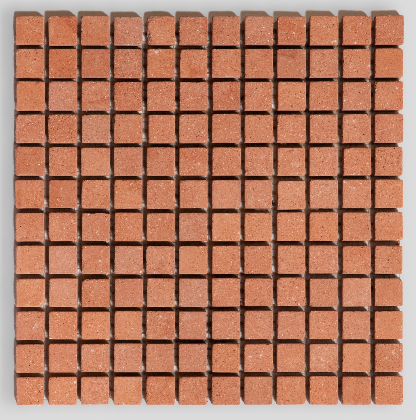 Galestra Mosaic Handmade Terracotta Tumbled Small Square Mesh Backed 20x20mm