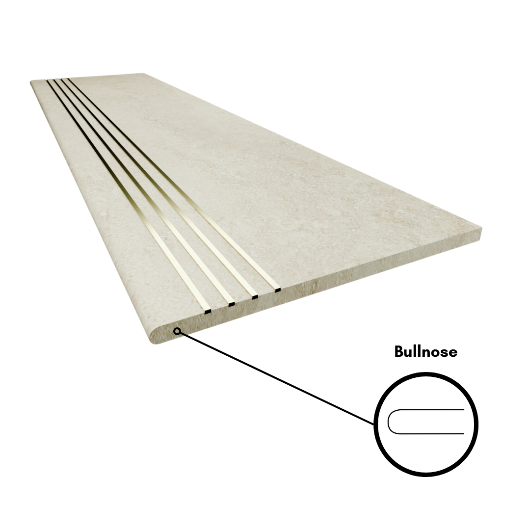 Bespoke Tile Step Fabrication - Full Bullnose