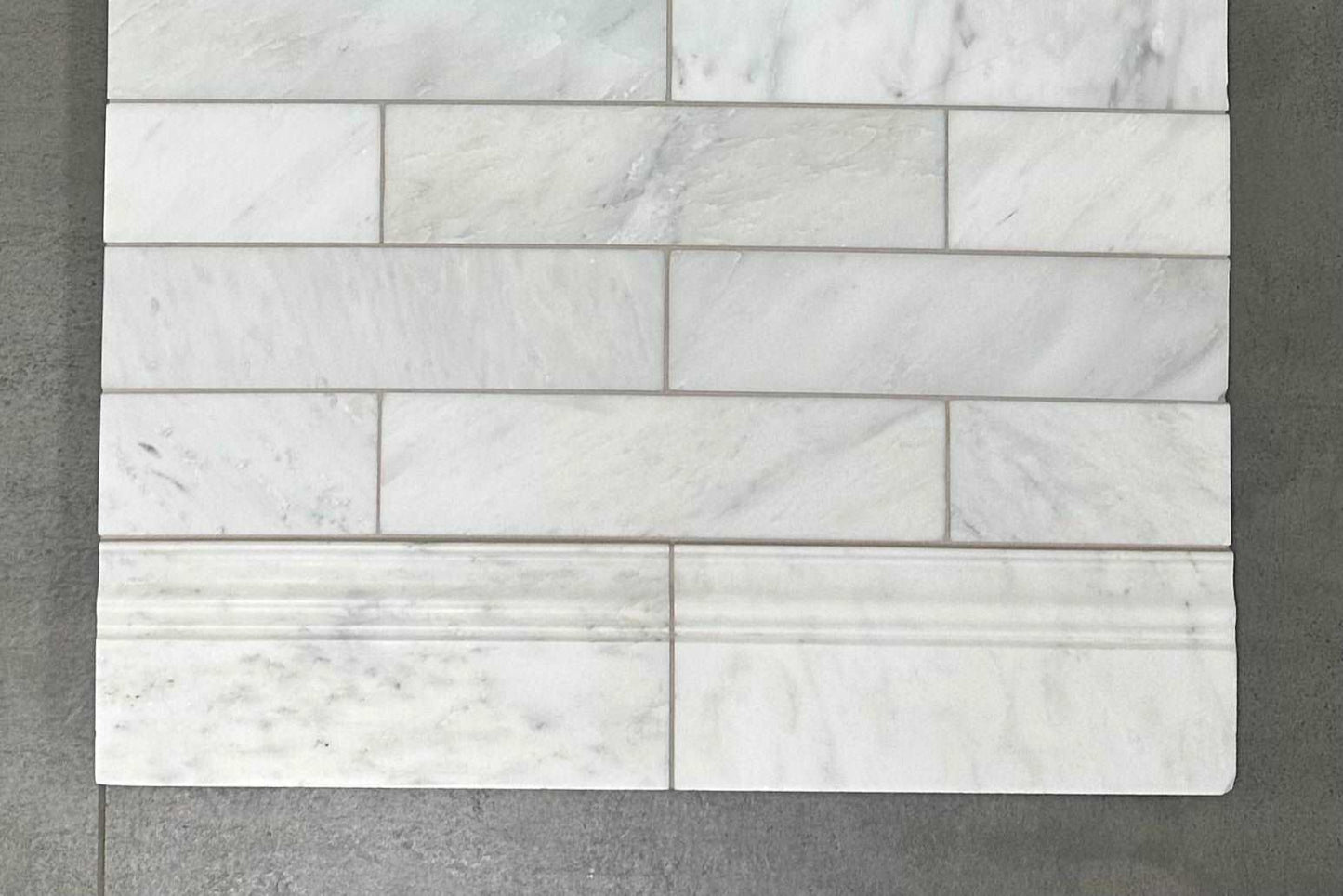 Alpine White Honed Marble Dado