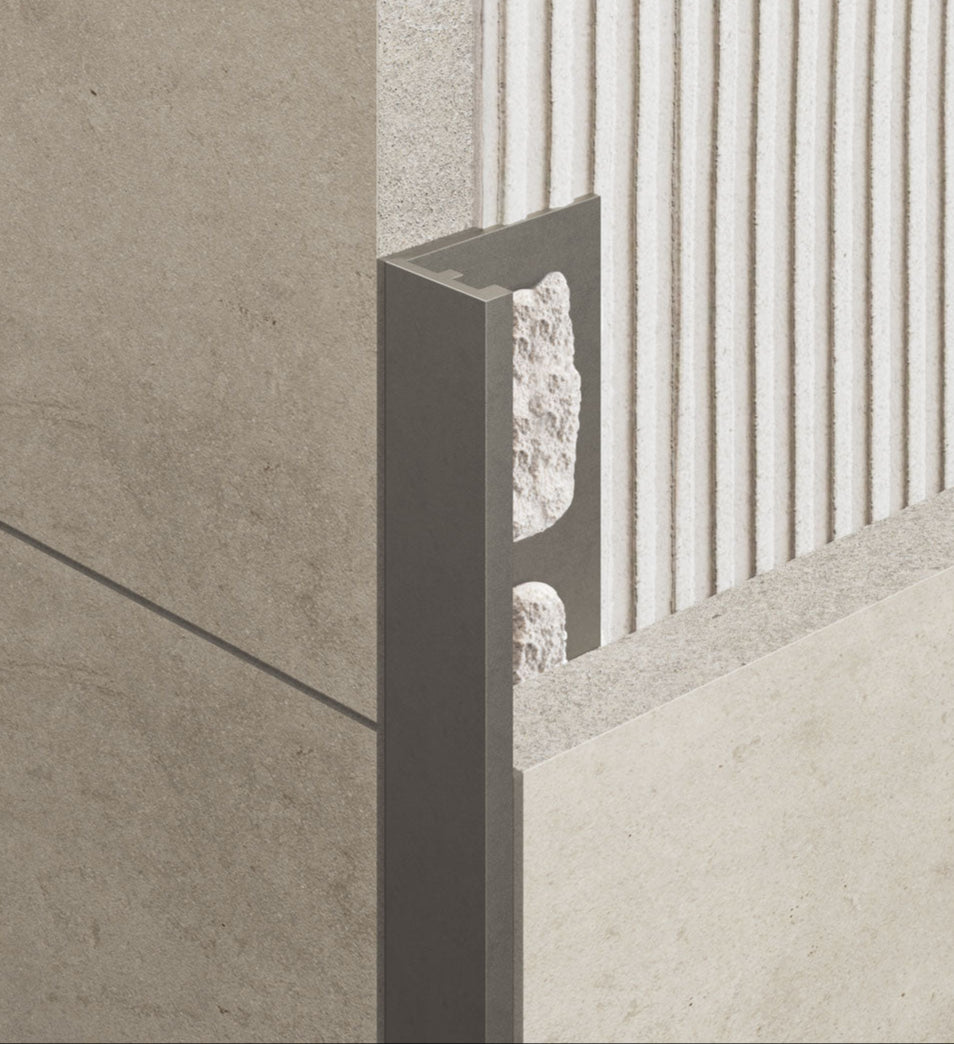 Mapei Color Proangle Cerfix Profilpas - Straight Edge Tile Trim - 133 Sand - Aluminium