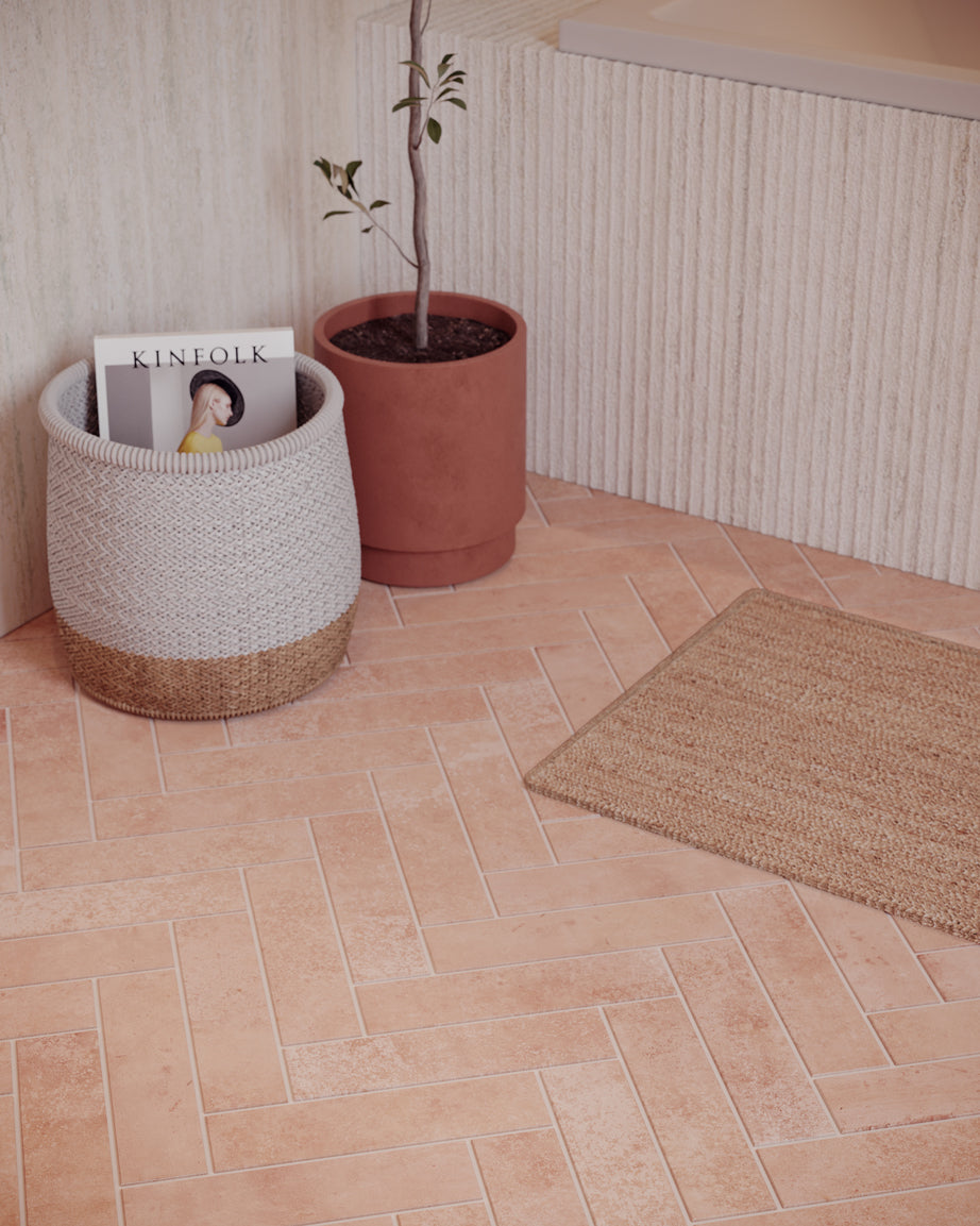 Claybourne Terracotta-Effect Porcelain Parquet