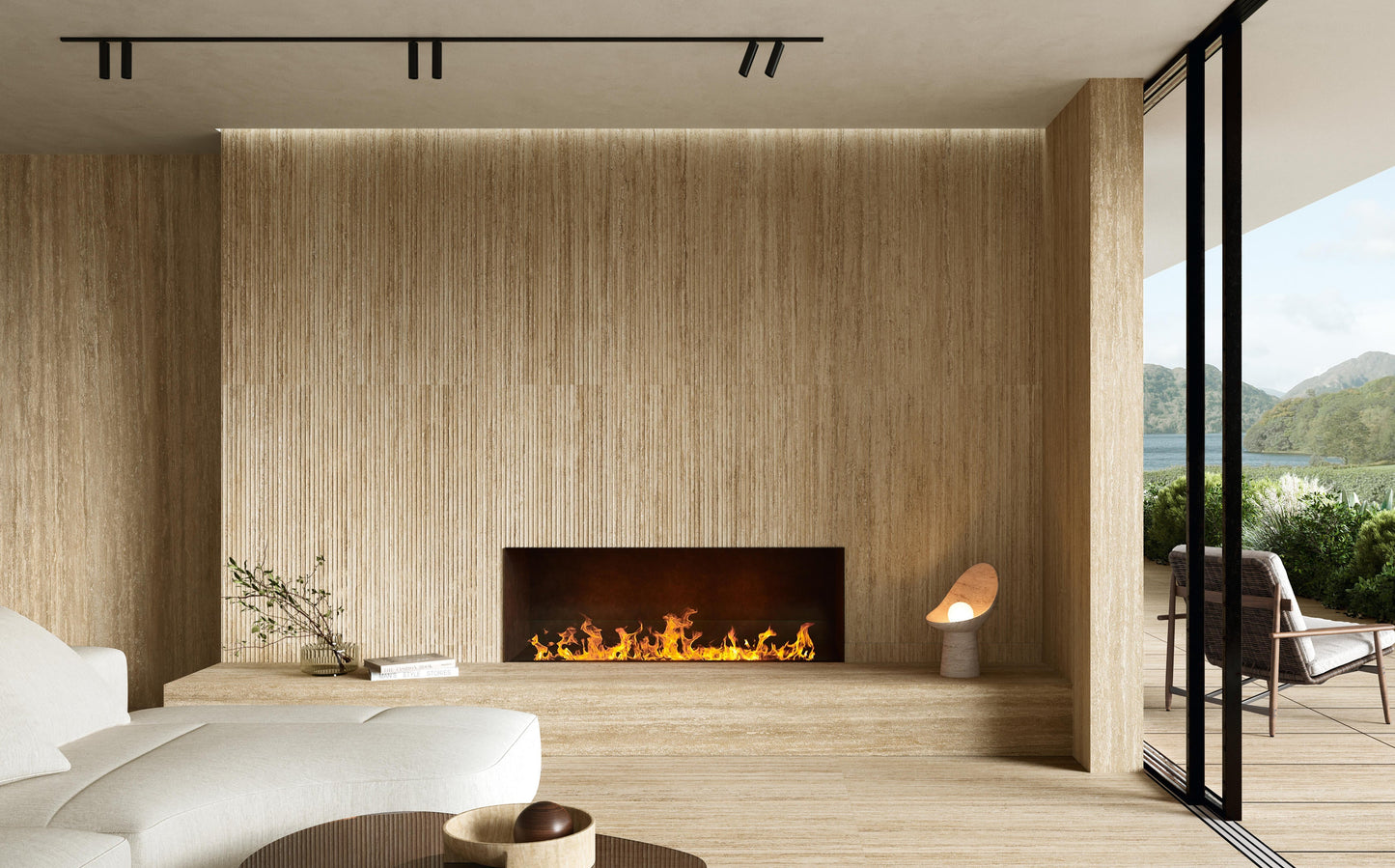 Kamien Caramel Vein Cut Fluted