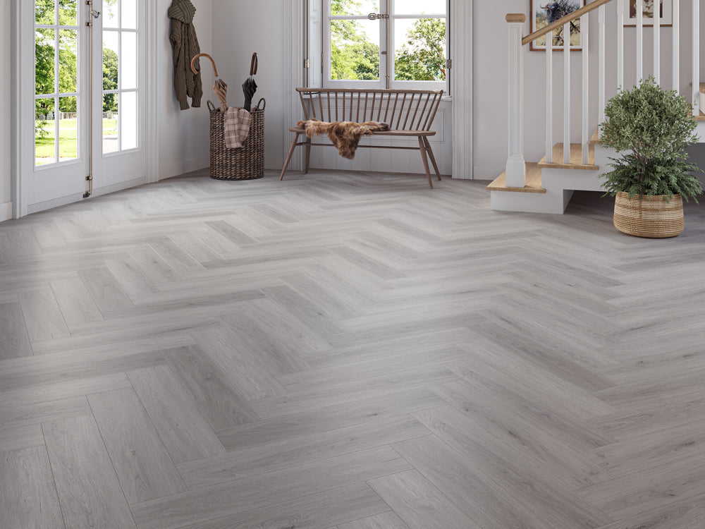 Benmore Grey Oak Herringbone 6.5/0.5mm Click SPC