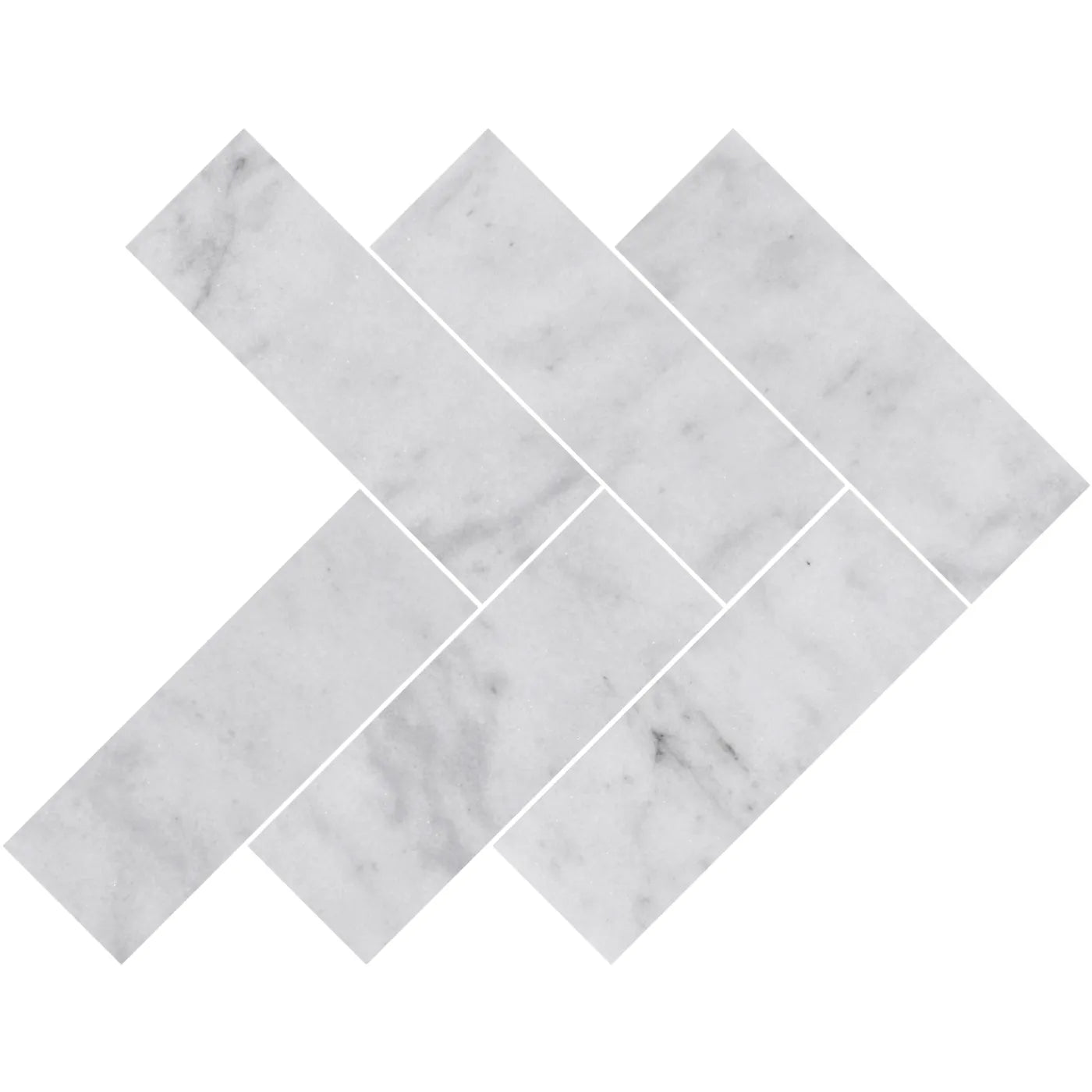 Carrara White Honed Herringbone Marble