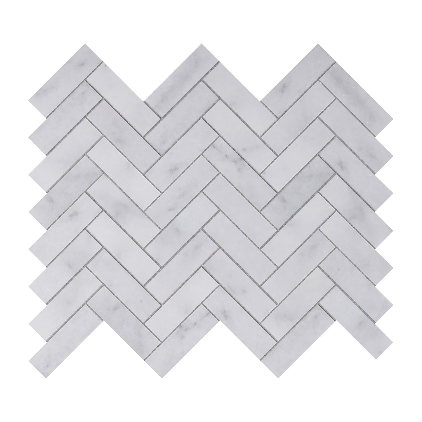 Carrara White Honed Marble Mosaic Herringbone