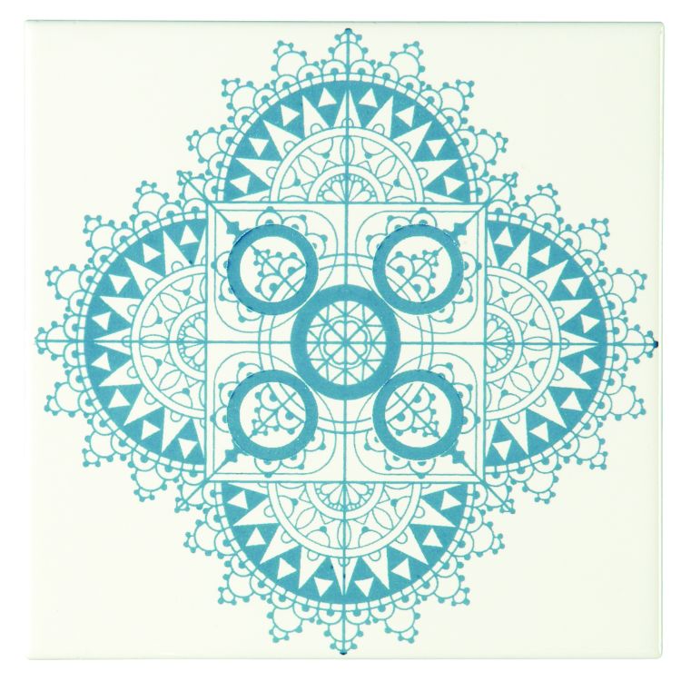 Chantilly Blue Sea Blue on Brilliant White