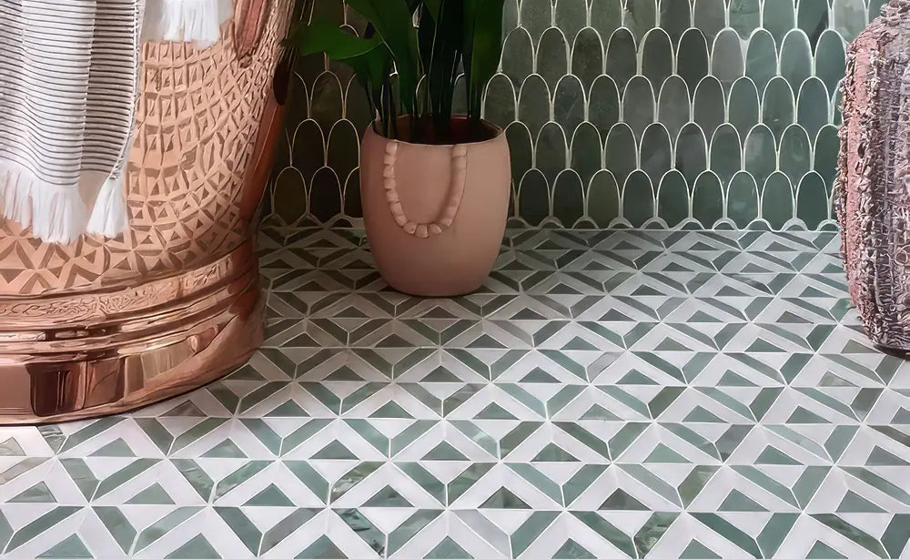 East Java Hummingbird Marble Temple Mosaic Honed Finish