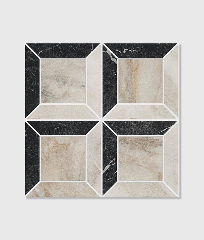 East Village Porcelain Quadrant Mosaic Oro