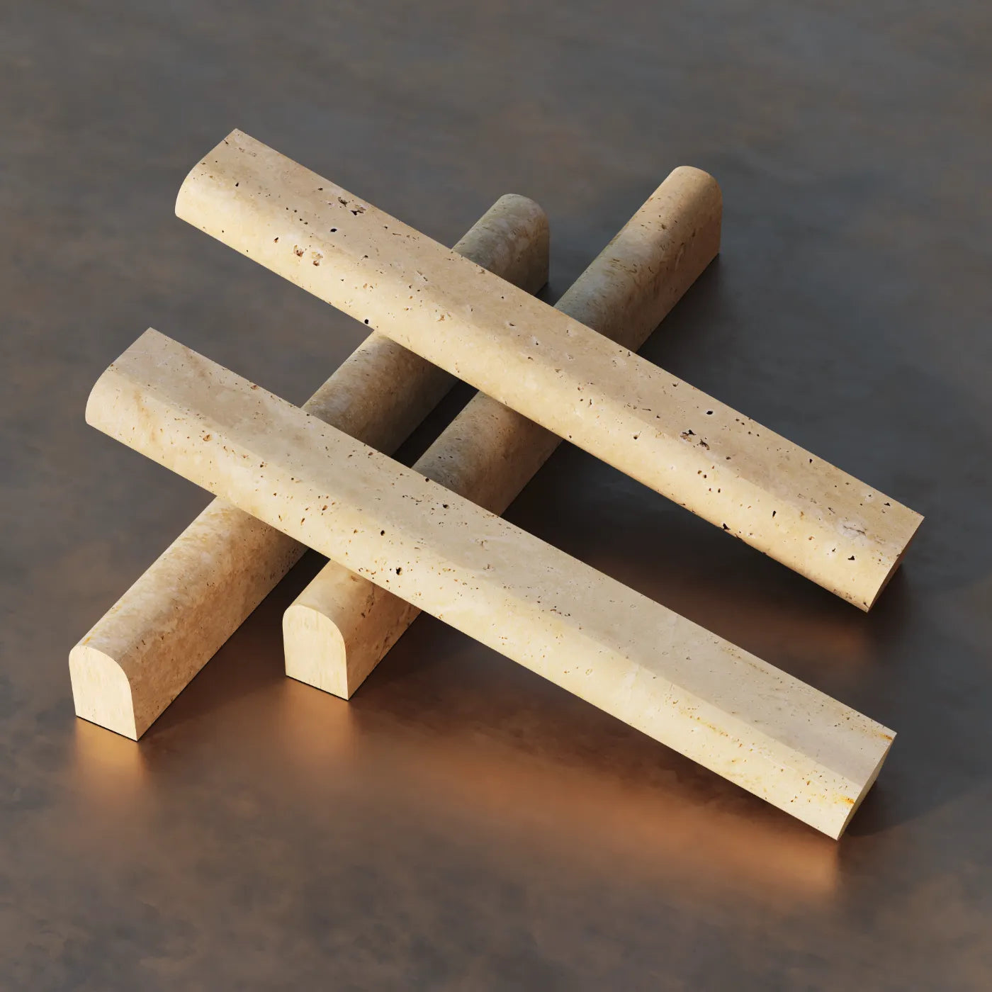 Lydia Classico Honed Travertine Pencil Border