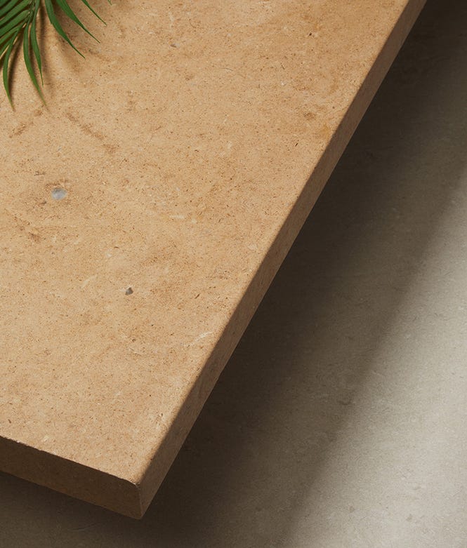 Buscot Limestone Double Pencil Coping Acid Etched Finish