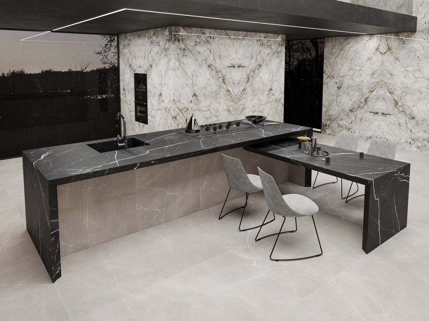 Marmi Laguna Blanca Bookmatched (Full Lappato)