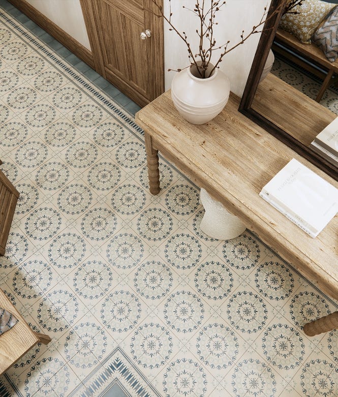 Aventuras Porcelain Ziggy Border Blue