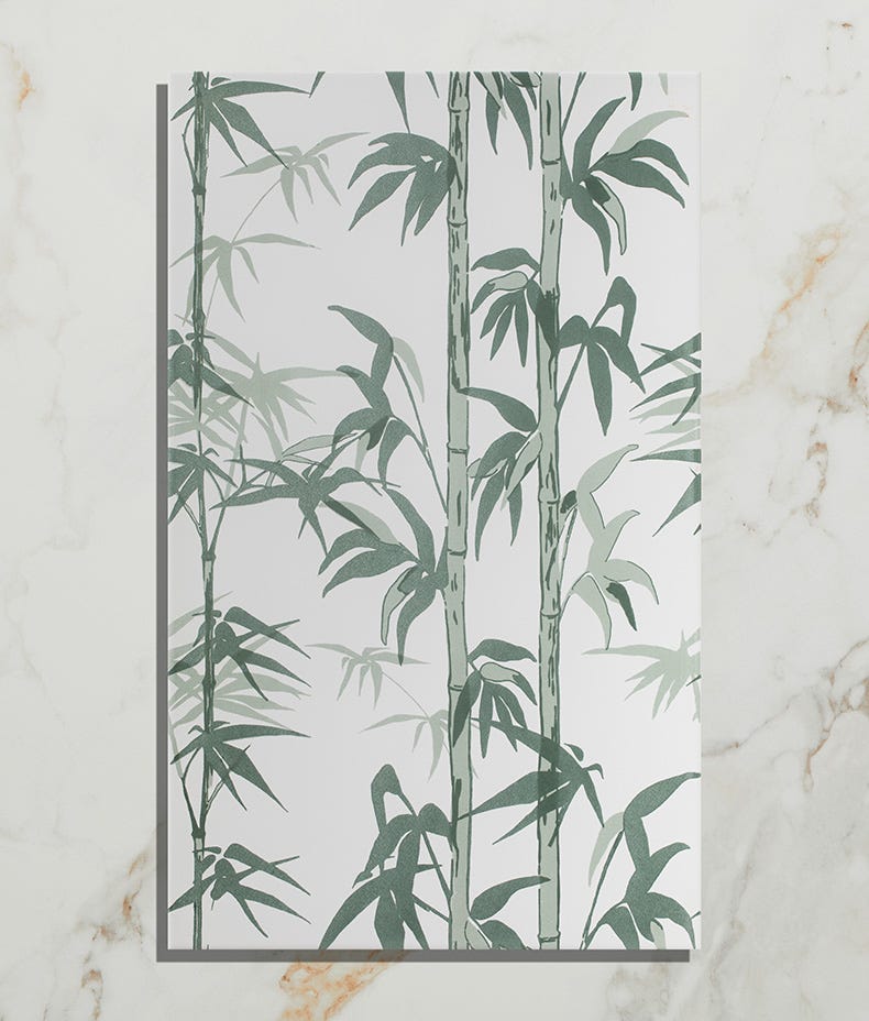 Silk Screen Ceramic Lantau Bamboo Smoke Green