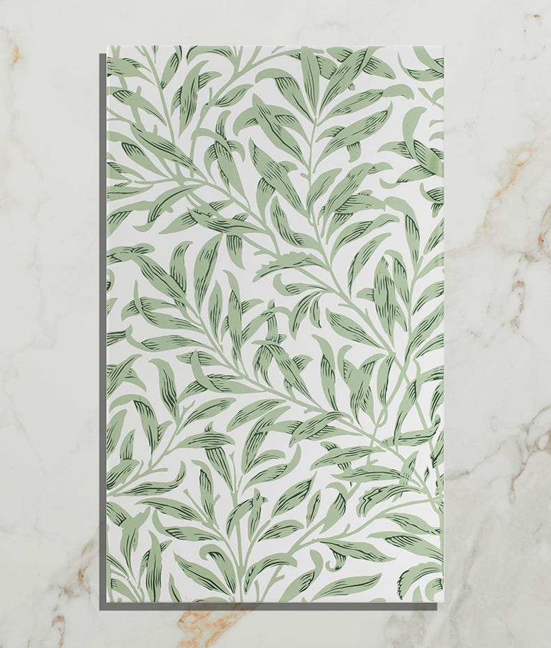 Silk Screen Ceramic Willow Cottage Spring Leaf