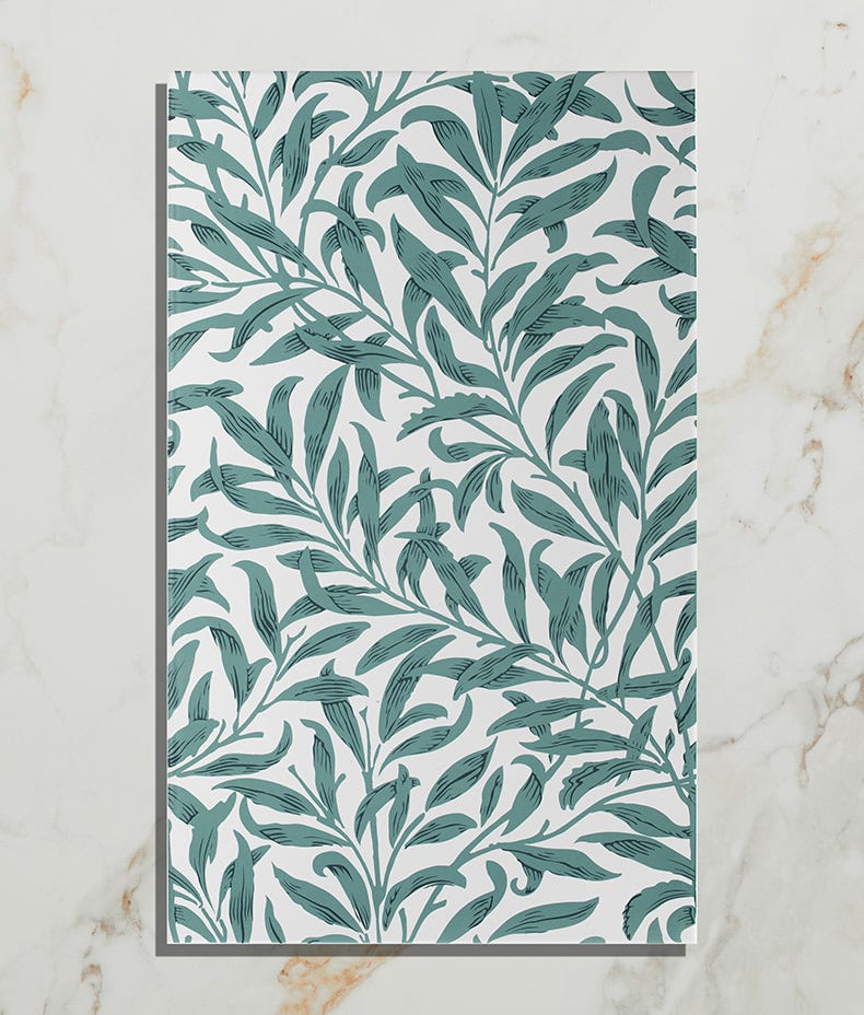 Silk Screen Ceramic Willow Cottage Teal