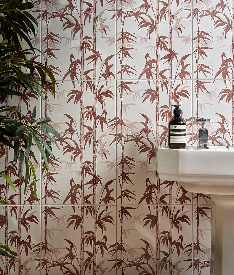 Silk Screen Ceramic Lantau Bamboo Chocolate