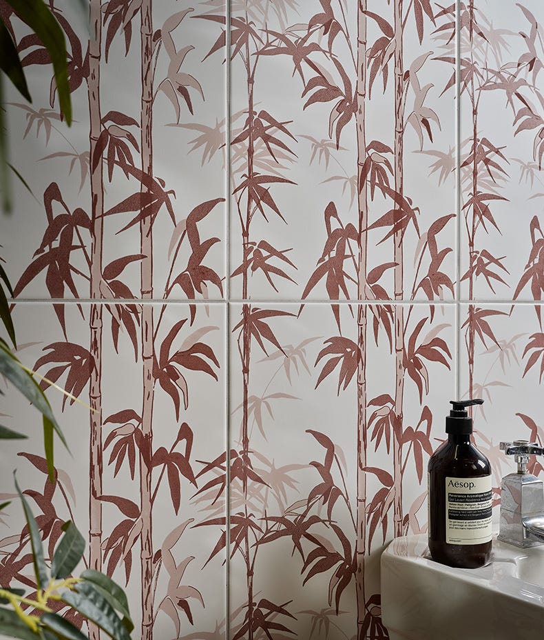 Silk Screen Ceramic Lantau Bamboo Chocolate