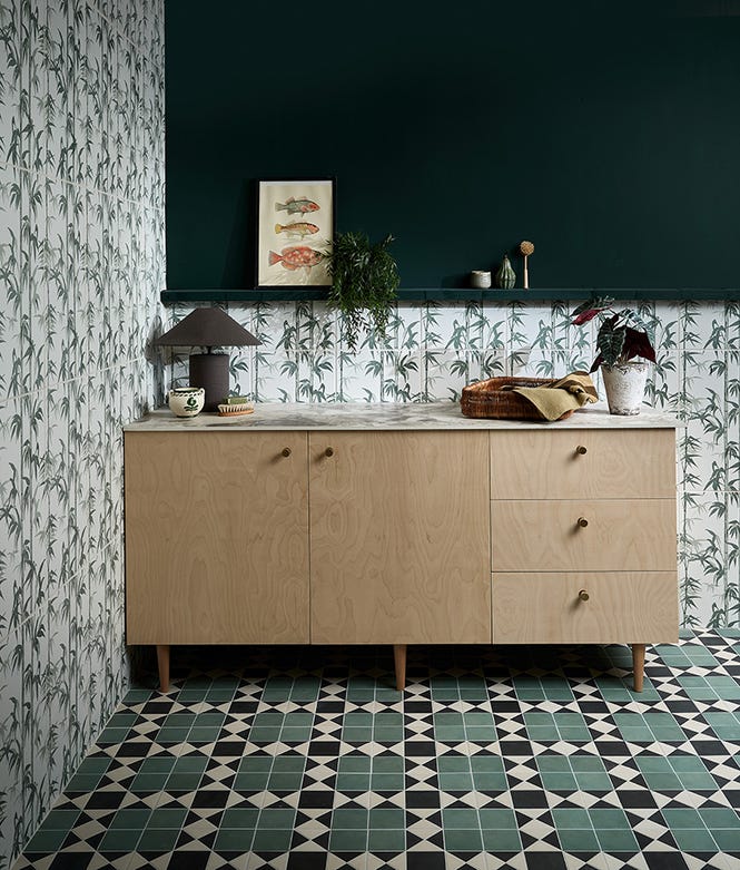 Victorian Style Floor Finchley Forest Green Textured Finish