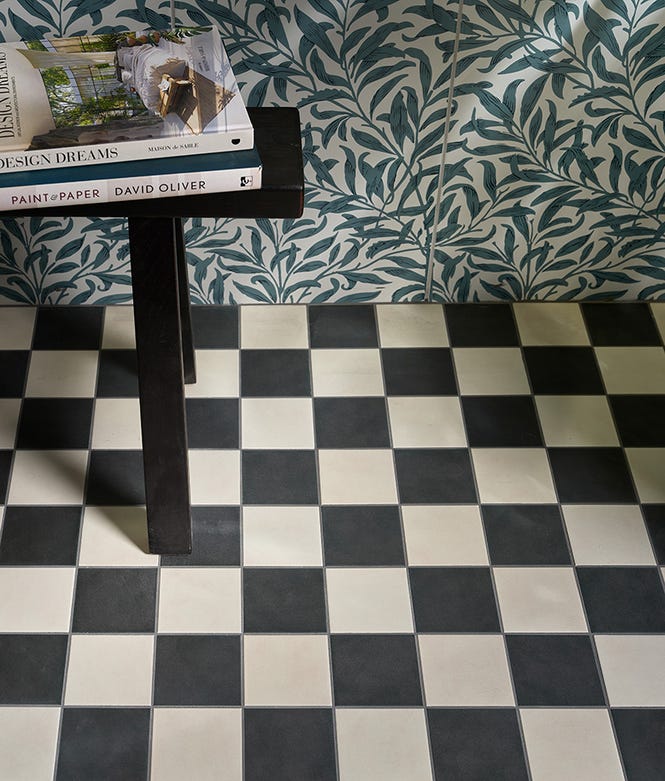 Victorian Style™ Porcelain Chequerboard Monochrome A