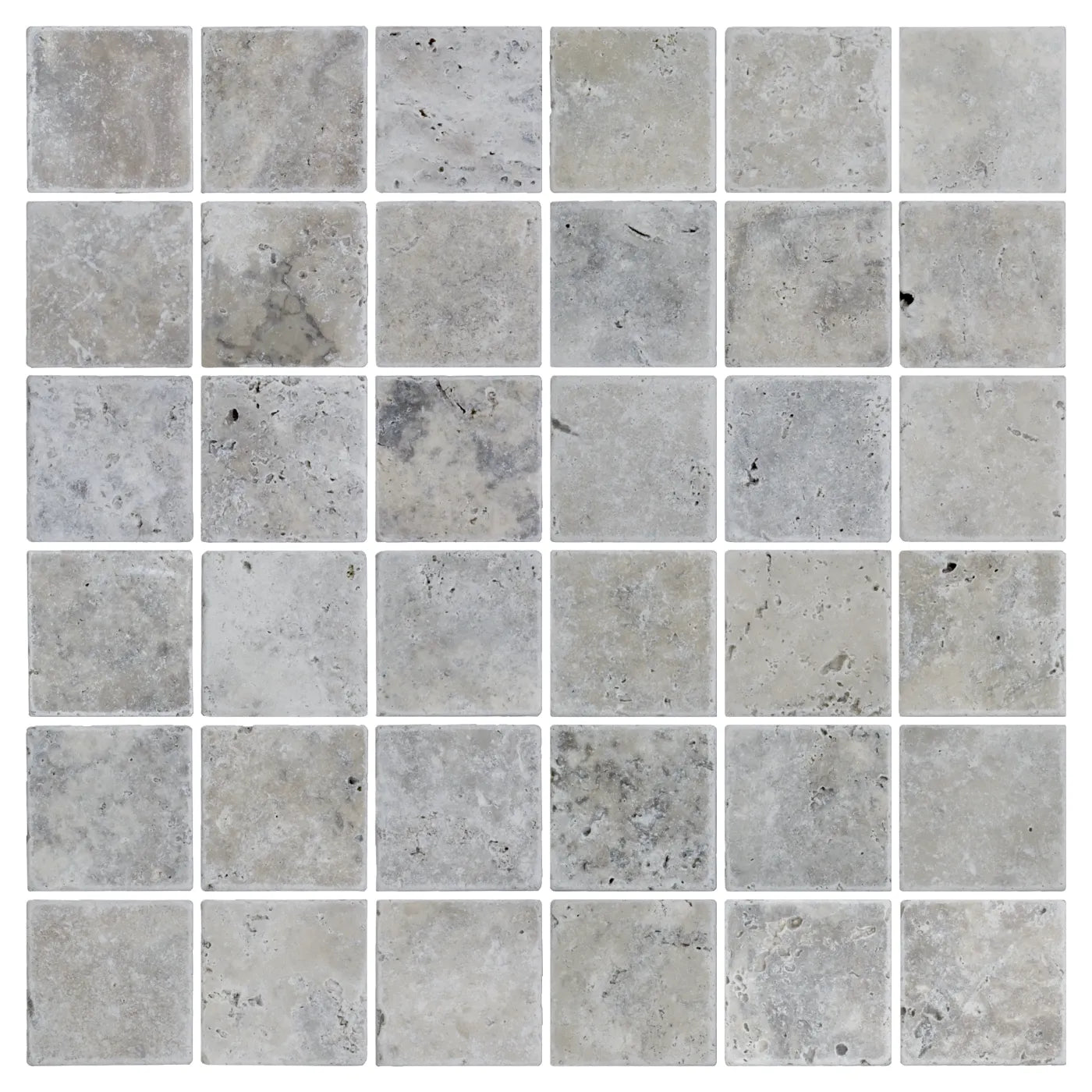 Silver Tumbled Travertine Mosaic