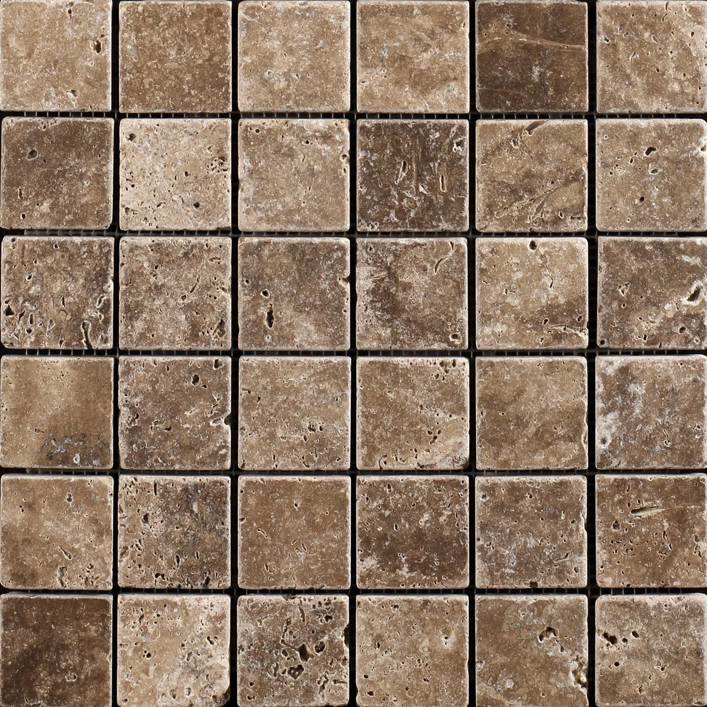 Siva Noce Tumbled Travertine Mosaic