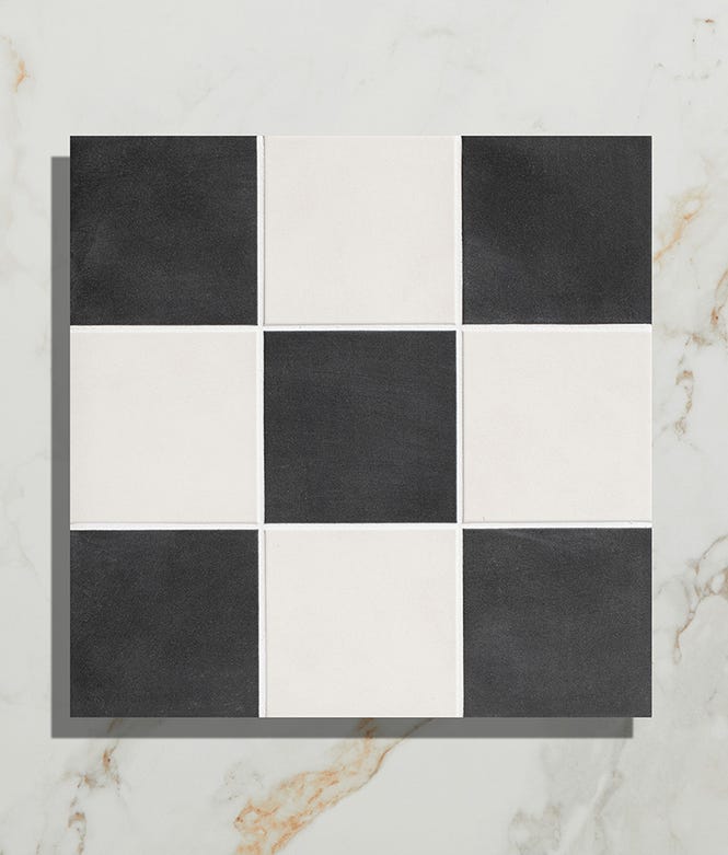 Victorian Style™ Porcelain Chequerboard Monochrome A