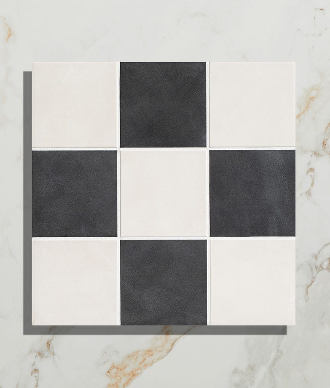 Victorian Style™ Porcelain Chequerboard Monochrome B