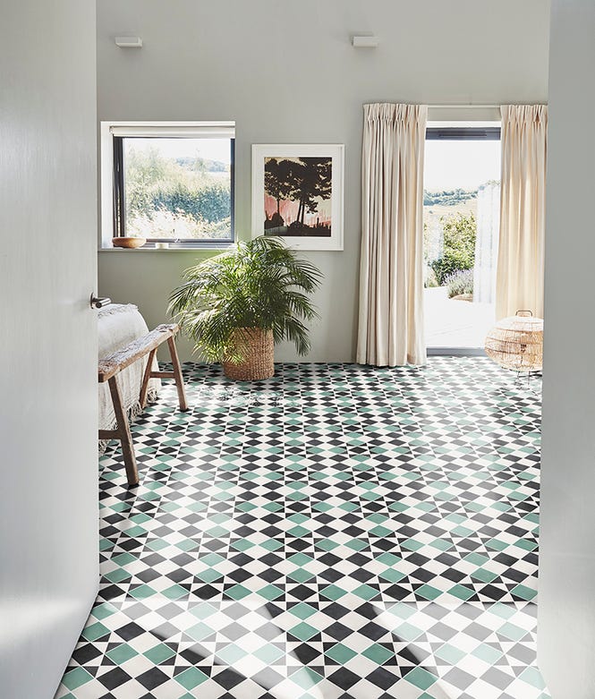 Victorian Style Floor Finchley Forest Green Textured Finish