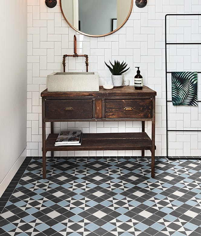 Victorian Style Floor Finchley Sky Blue Textured Finish