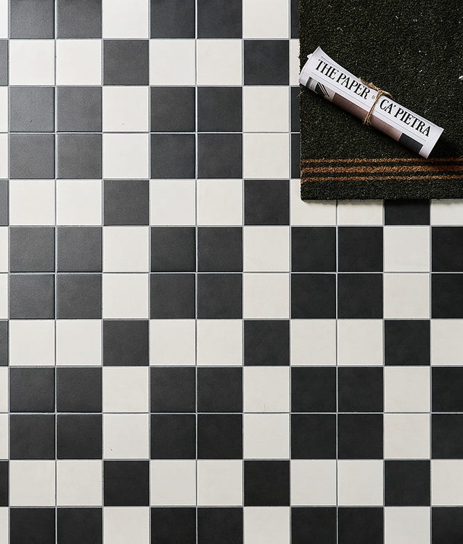 Victorian Style™ Porcelain Chequerboard Monochrome A