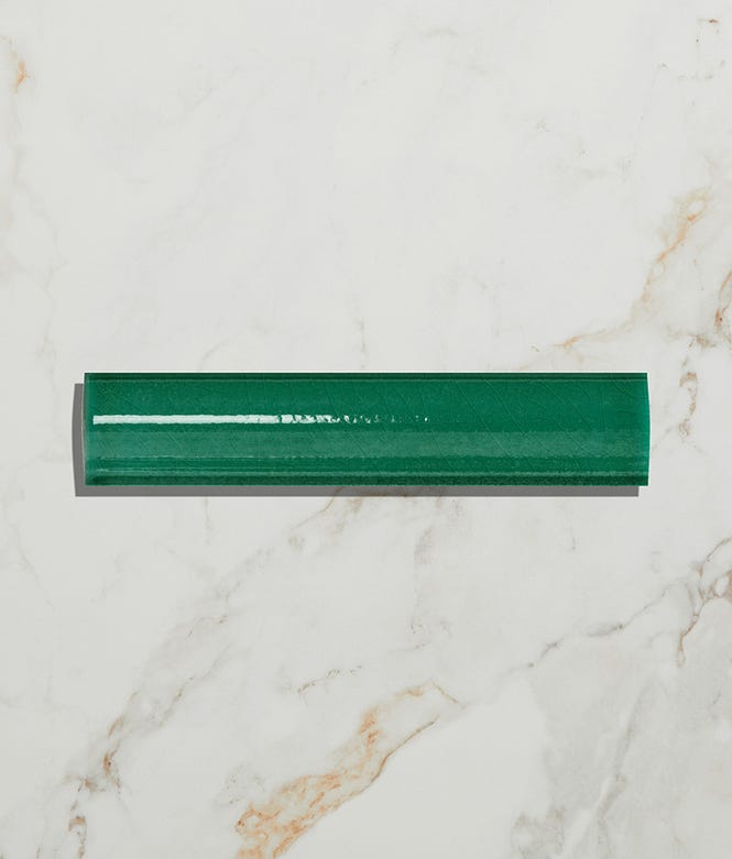 Victorian Style™ Ceramic Emerald Green Crackle Glaze Simple Beading