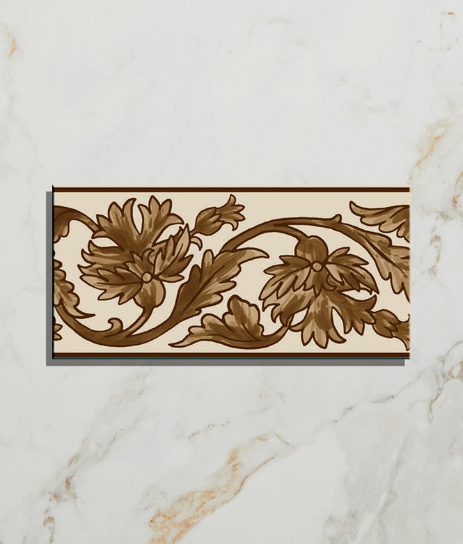 Victorian Style™ Wall Ceramic Decor Carnation Border
