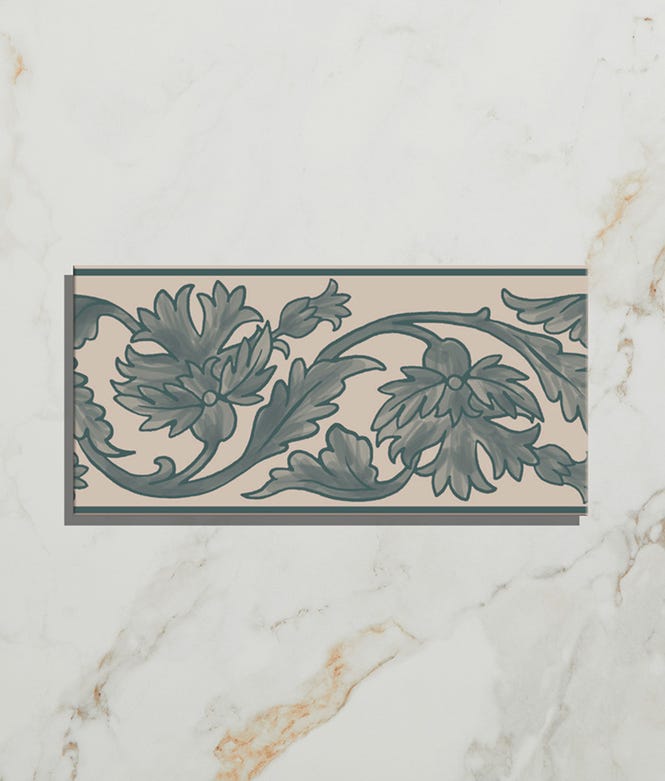 Victorian Style™ Wall Ceramic Decor Carnation Border