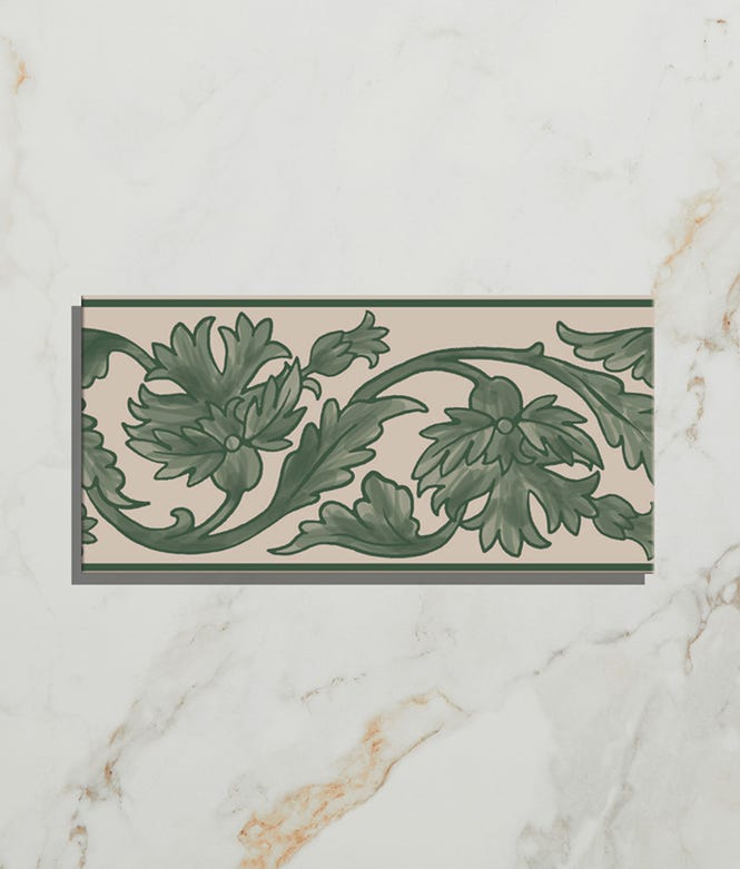 Victorian Style™ Wall Ceramic Decor Carnation Border