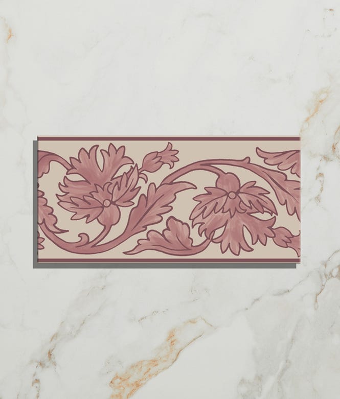 Victorian Style™ Wall Ceramic Decor Carnation Border