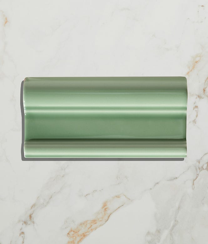 Victorian Style™ Ceramic Cabbage Green Crackle Glaze Dado