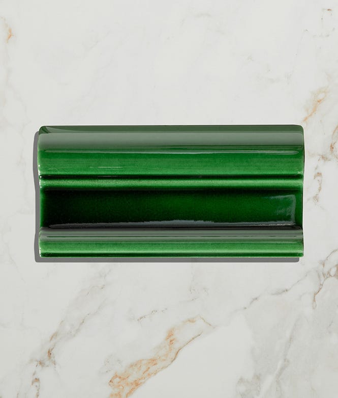 Victorian Style™ Ceramic Olive Green Crackle Glaze Dado