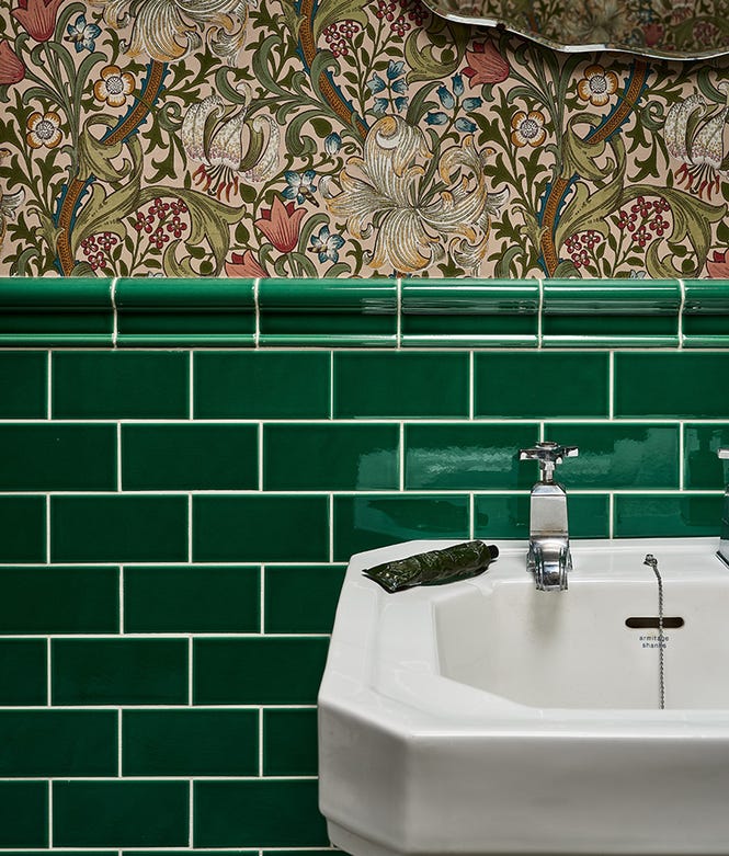 Victorian Style Wall Emerald Green Metro Glaze Crackle Glaze Finish
