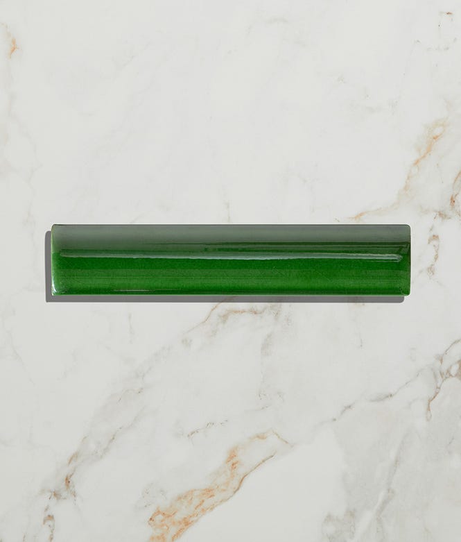 Victorian Style™ Ceramic Olive Green Crackle Glaze Simple Beading