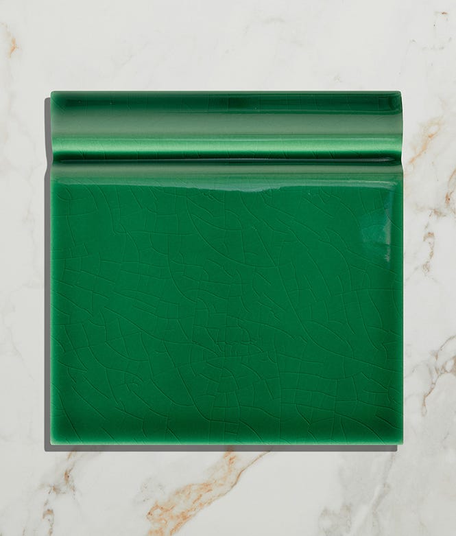 Victorian Style™ Ceramic Emerald Green Crackle Glaze Classic Skirting