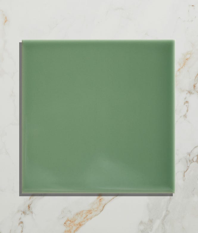 Victorian Style Wall Cabbage Green Square Gloss Finish