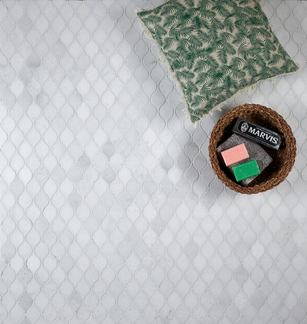 Long Island Marble Tear Drop Mosaic Honed Finish