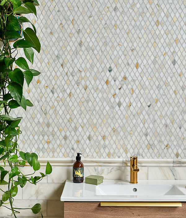 Palazzo Oro Diamond Marble mosaic Honed Finish