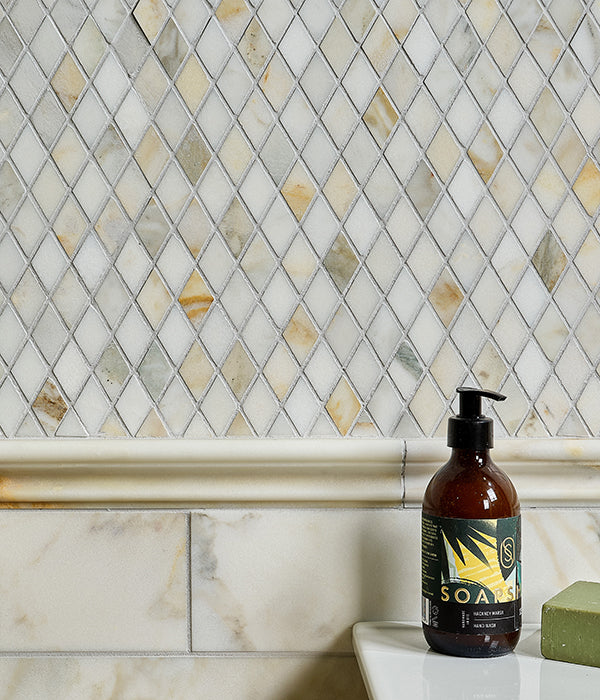 Palazzo Oro Diamond Marble mosaic Honed Finish