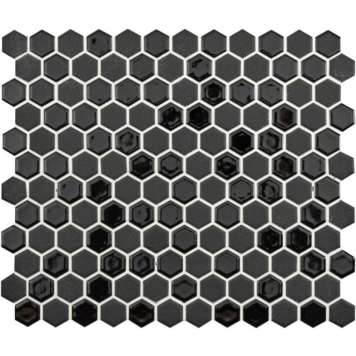 Mini Black Mixed Hexagon