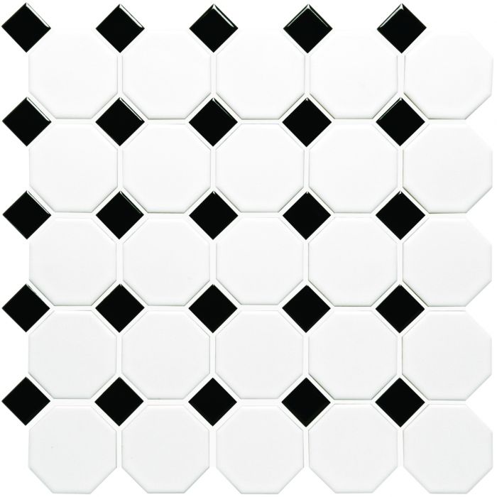 Classic Octagon and Dot Floor Mosaic Small